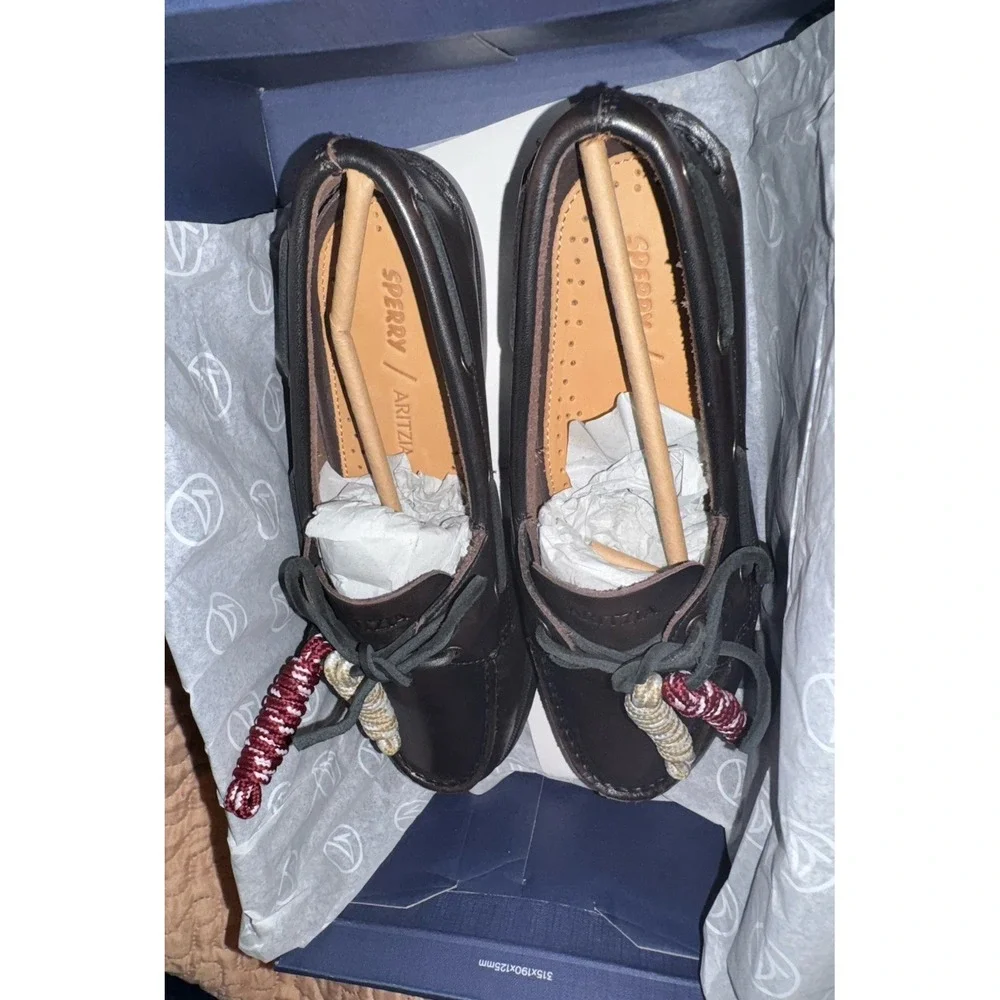 Sperry x Aritzia Authentic Original 2-Eye Boat Shoe Black Women Size 8.5 NWB